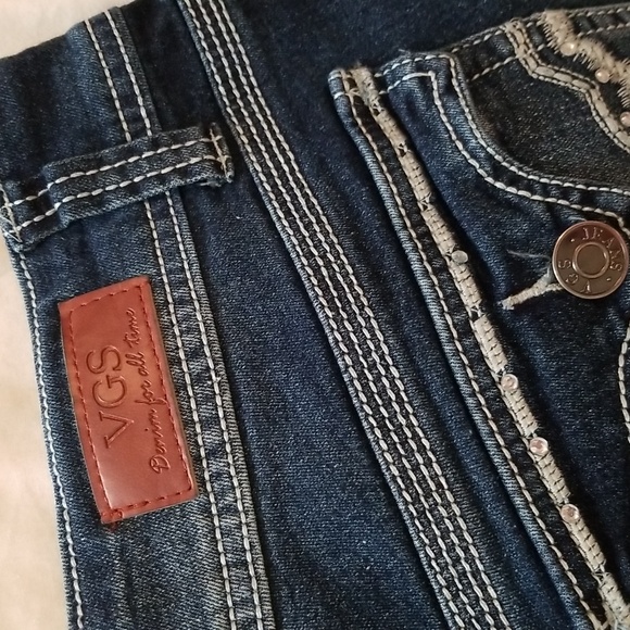 VGS Jeans Bling pockets Size 12 Denim Cute Plus size Womens - Picture 2 of 12